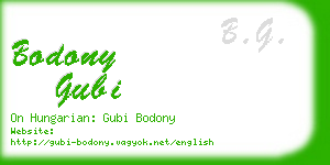 bodony gubi business card